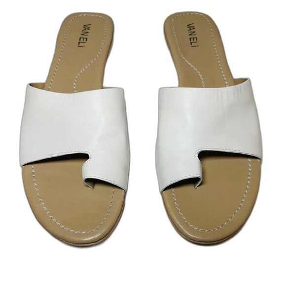 VANELi Tallis White Bogota Slip On Leather Toe Loop Sandals Women's 10.5 - Picture 5 of 10